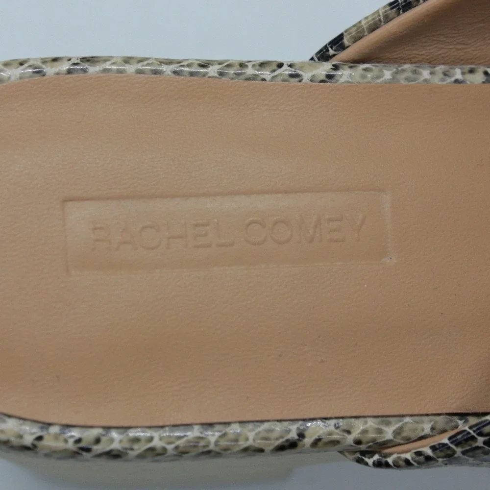 Rachel Comey Snakeskin Embossed Leather Wood Clog Mule Heels Women's 8.5